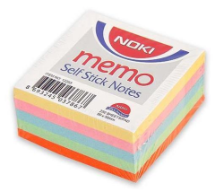 Noki - Noki Yapışkanlı Not Kağıdı 50x50 mm Pastel Renk 250'li Küp