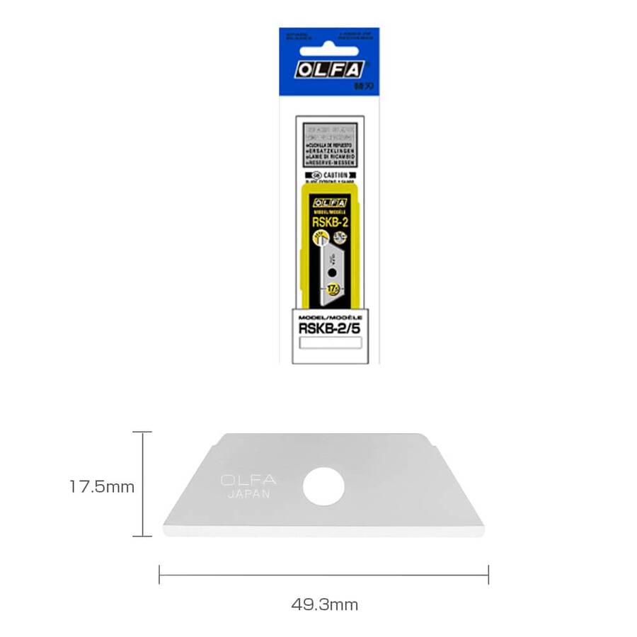 Olfa Maket Bıçağı Yedeği Emniyetli 50mm x 17.5mm Rskb-2/5