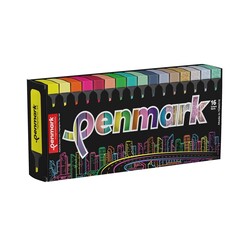Penmark - Penmark Fosforlu Kalem 16'lı Süper Kutu 4 Neon+4 Pastel +4 Tropik+4 Simli