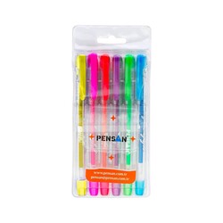 Pensan - Pensan Jel Kalem 6'lı Neon Renkler