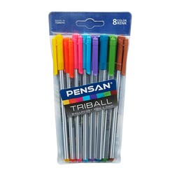 Pensan - Pensan Triball Tükenmez Kalem Renkli 8'li Set