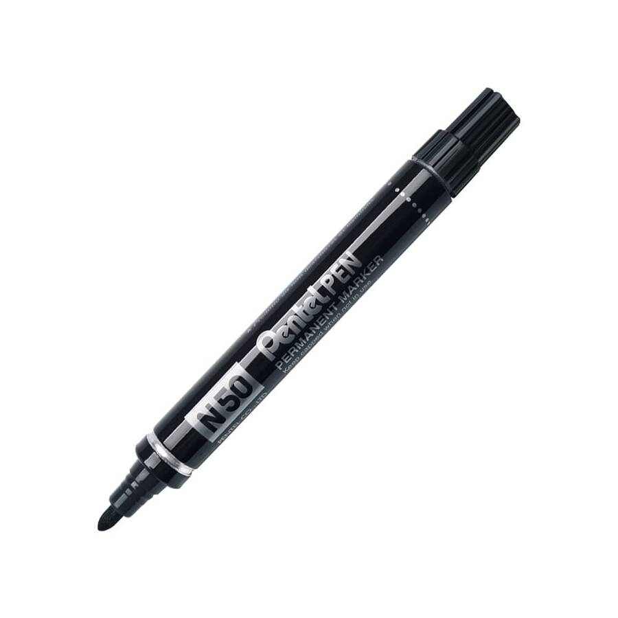 Pentel N50 Metal Gövde Yuvarlak Uçlu Markör Siyah