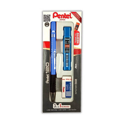 Pentel - Pentel Versatil Kalem + Silgi + Min 3'lü Set 0.7 mm A317-3CS