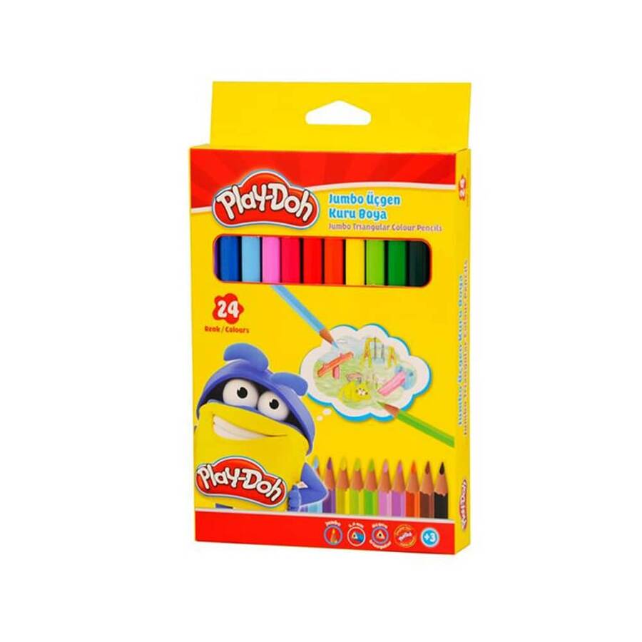 Playdoh Kuru Boya Jumbo Üçgen 24 Renk