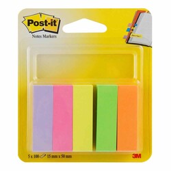 Post-it - Post-it 670-5 Index Not Kağıdı 15x50 mm 5 Renk x 100 Yaprak