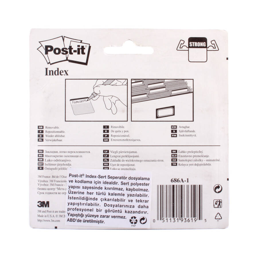 Post-it 686-A1 Sert Index 4 Renk x 6 Adet