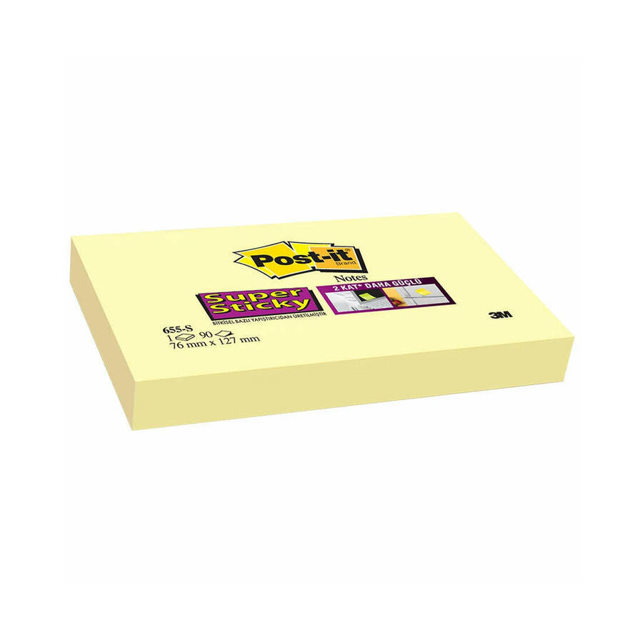 Post-it Super Sticky Yapışkanlı Not Kağıdı 76x127mm 90 Yaprak Sarı