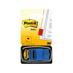 Post-it - Post-it Yapışkanlı Ayraç İndex 50 Yaprak 25,4x43 18 mm Mavi