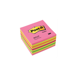 Post-it Yapışkanlı Küp Not Kağıdı 76x76mm 450 Yaprak Gökkuşağı Pembe - Thumbnail