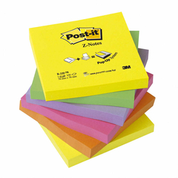 Post-it Yapışkanlı Not Kağıdı 76x76 mm Z-Not Neon Renkli - Thumbnail