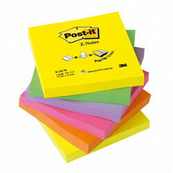 Post-it - Post-it Yapışkanlı Not Kağıdı 76x76 mm Z-Not Neon Renkli (1)