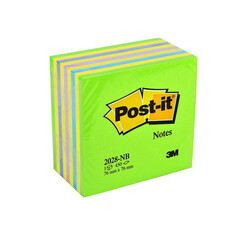 Post-it - Post-it Yapışkanlı Küp Not Kağıdı 76x76mm 450 Yaprak Gökkuşağı Yeşil