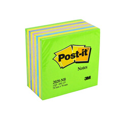 Post-it Yapışkanlı Küp Not Kağıdı 76x76mm 450 Yaprak Gökkuşağı Yeşil - Thumbnail