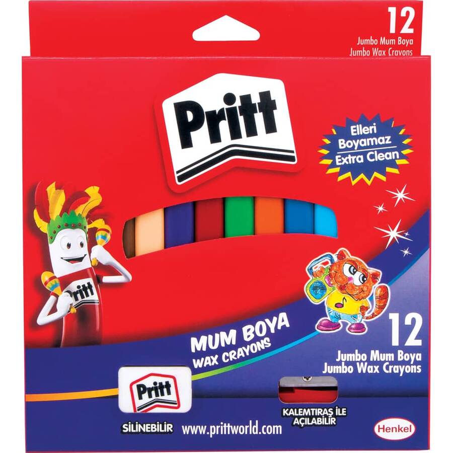 Pritt Pastel Boya Jumbo Üçgen Gövde Silinebilir 12'li