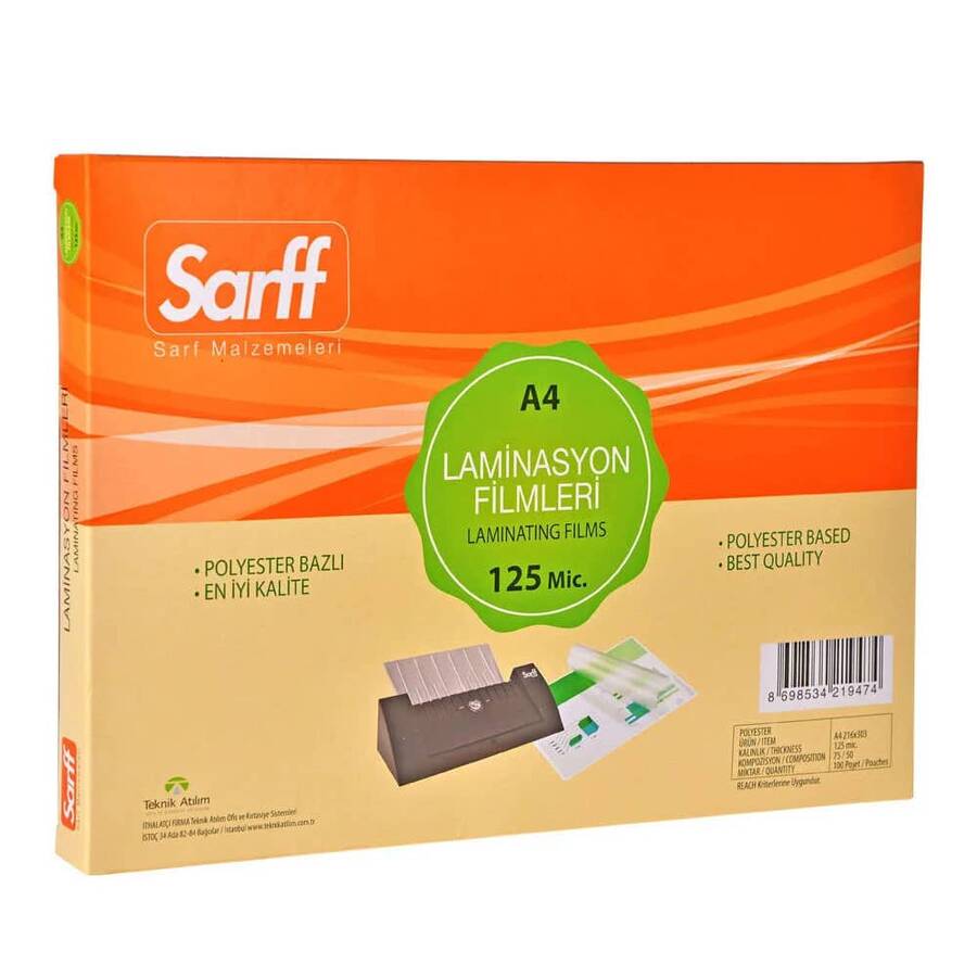 Sarff 125 Mic A4 Laminasyon Filmi Parlak