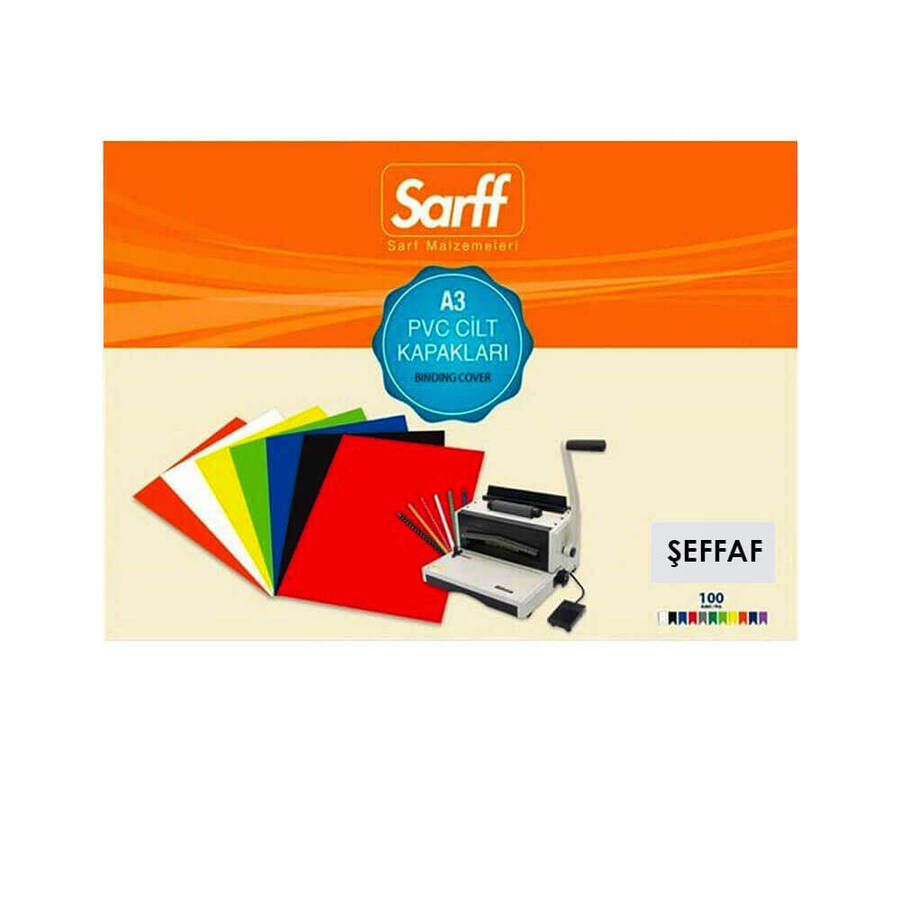 Sarff Cilt Kapağı A3 160 Micron PVC Şeffaf 100'lü