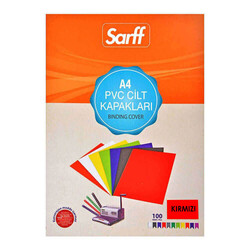 Sarff Cilt Kapağı A4 160 Micron PVC Opak Kırmızı 100'lü - Thumbnail