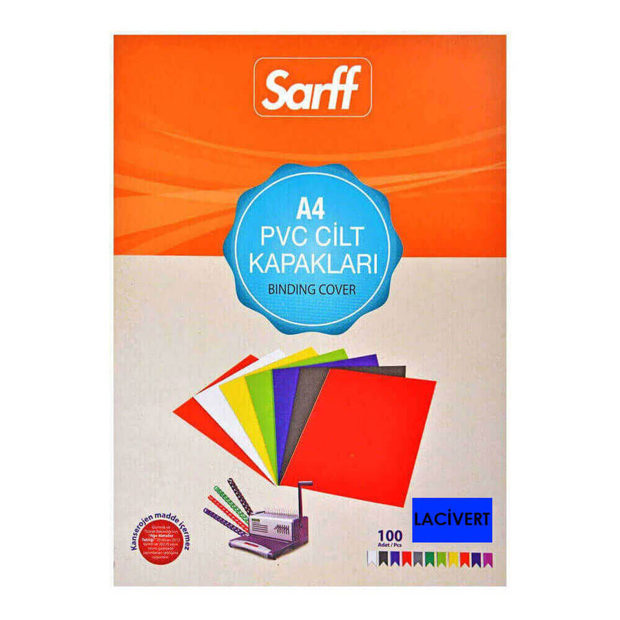 Sarff Cilt Kapağı A4 160 Micron PVC Opak Lacivert 100'lü