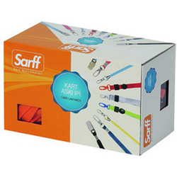 Sarff - Sarff Kart Askı İpi Metal Klipsli Polyester Dokuma 50'li Beyaz