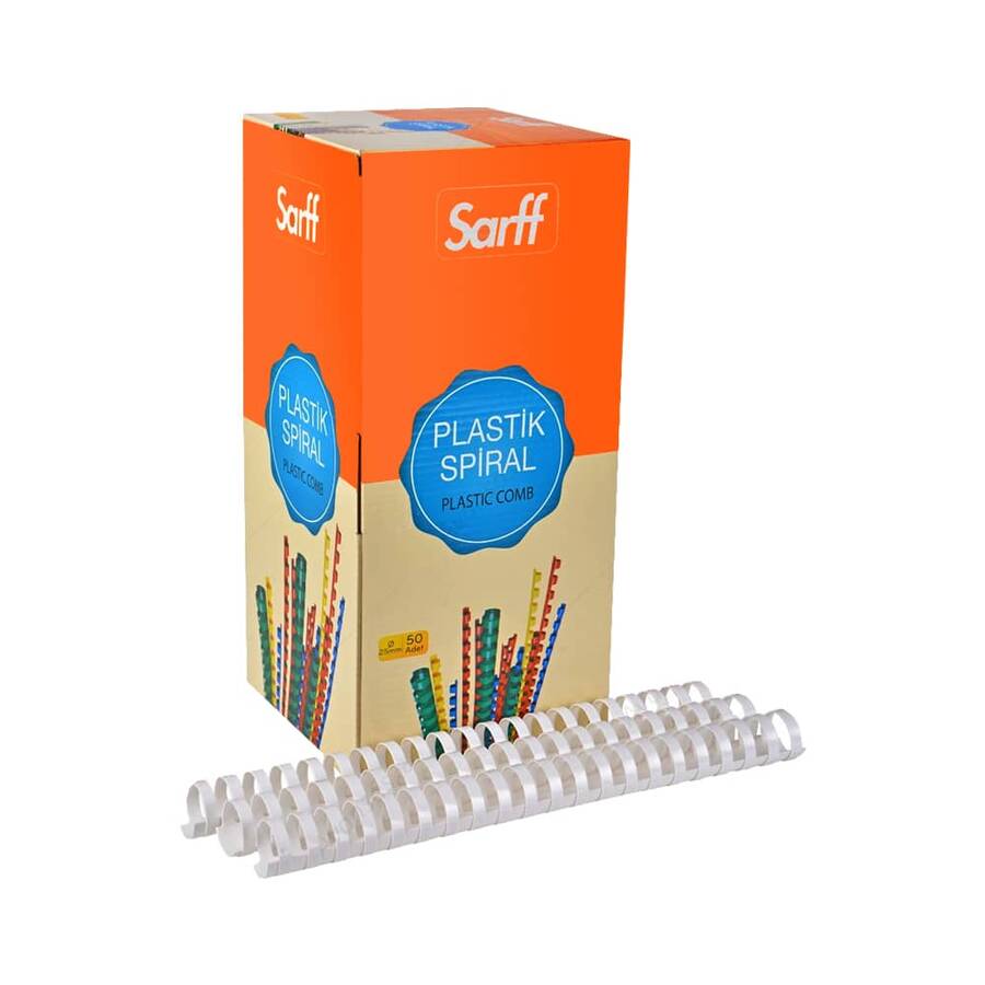 Sarff Spiral Plastik Delüx 25 mm Beyaz 50'li