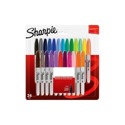 Sharpie - Sharpie Permanent Markör Fine 24'lü Karışık