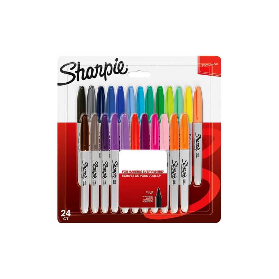 Sharpie Permanent Markör Fine 24'lü Karışık