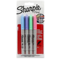 Sharpie - Sharpie Permanent Markör Set Fine 4'lü Pastel