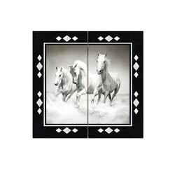 Star Oyun Tavla Figürlü Beyaz Atlar - Thumbnail