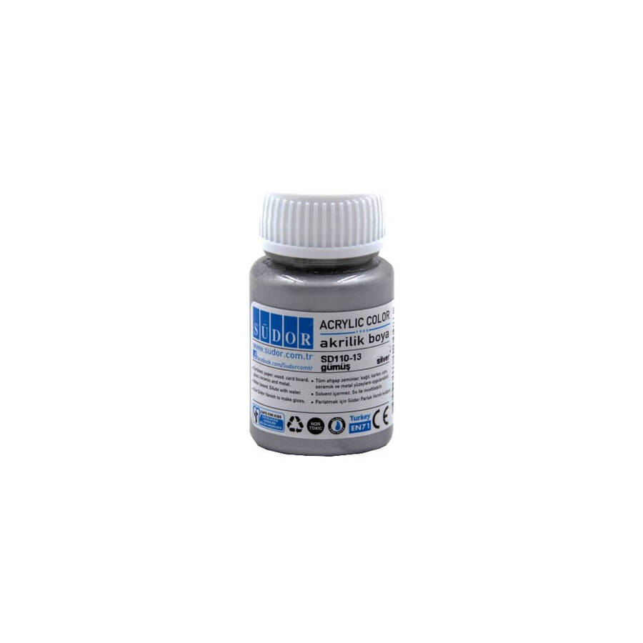 Südor Akrilik Boya 40 ml Metalik Gümüş