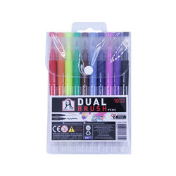 Sudor - Sudor Fineliner Monalisa Dual + Brush Set 10 Renk