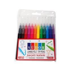 Südor - Südor Jumbo Keçeli Kalem 12 Renk