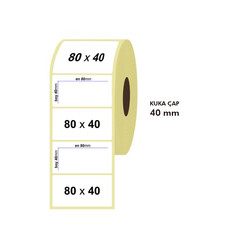 Tanex - Tanex Barkod Etiketi Termal 80x40 40mm Çap 1000'li