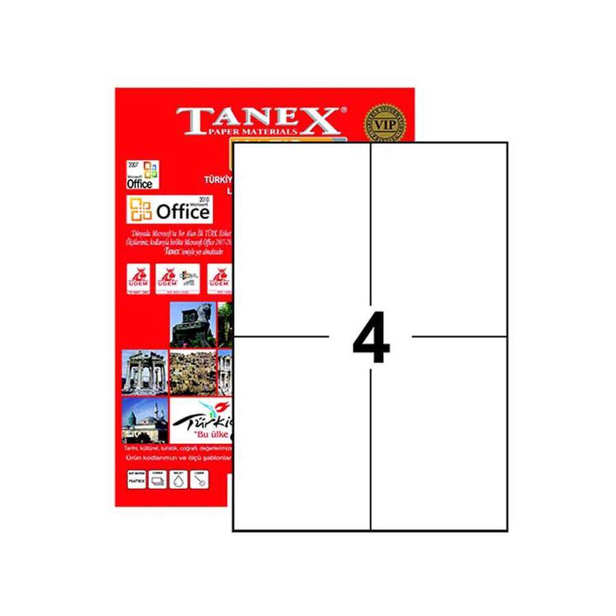Tanex Laser Etiket Kod 2204 105mm x 148.5mm Yeşil