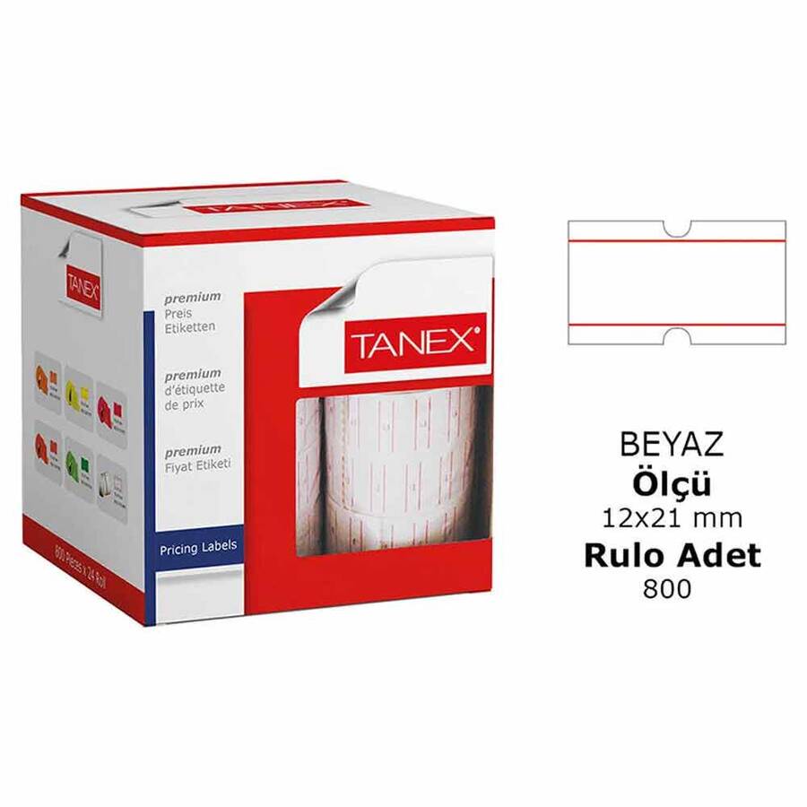 Tanex Motex Çizgili Beyaz Etiket 800 Adet