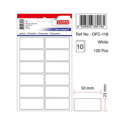 Tanex - Tanex Ofis Etiketi 50x23 mm Beyaz Ofc-118