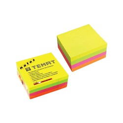 Temat Not Kağıdı Küp 75x75 mm Fosforlu Renk - Thumbnail
