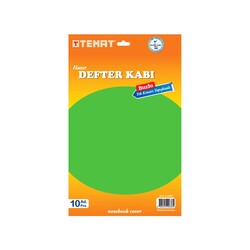 Temat - Temat Tek Kenarı Yapışkanlı Defter Kabı 10'lu Yeşil