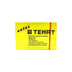 Temat - Temat Yapışkanlı Not Kağıdı 50x75 mm Fosforlu Sarı