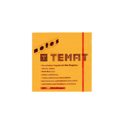 Temat - Temat Yapışkanlı Not Kağıdı 75x75 mm Fosforlu Turuncu