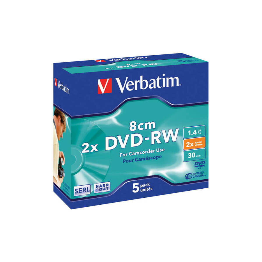 Verbatim DVD-RW Mini 1.4 GB 8 cm 2X Hızında 5'li Kutu 43514