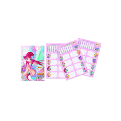 Winx - Winx Ders Programlı 3 Yaprak Okul Etiketi