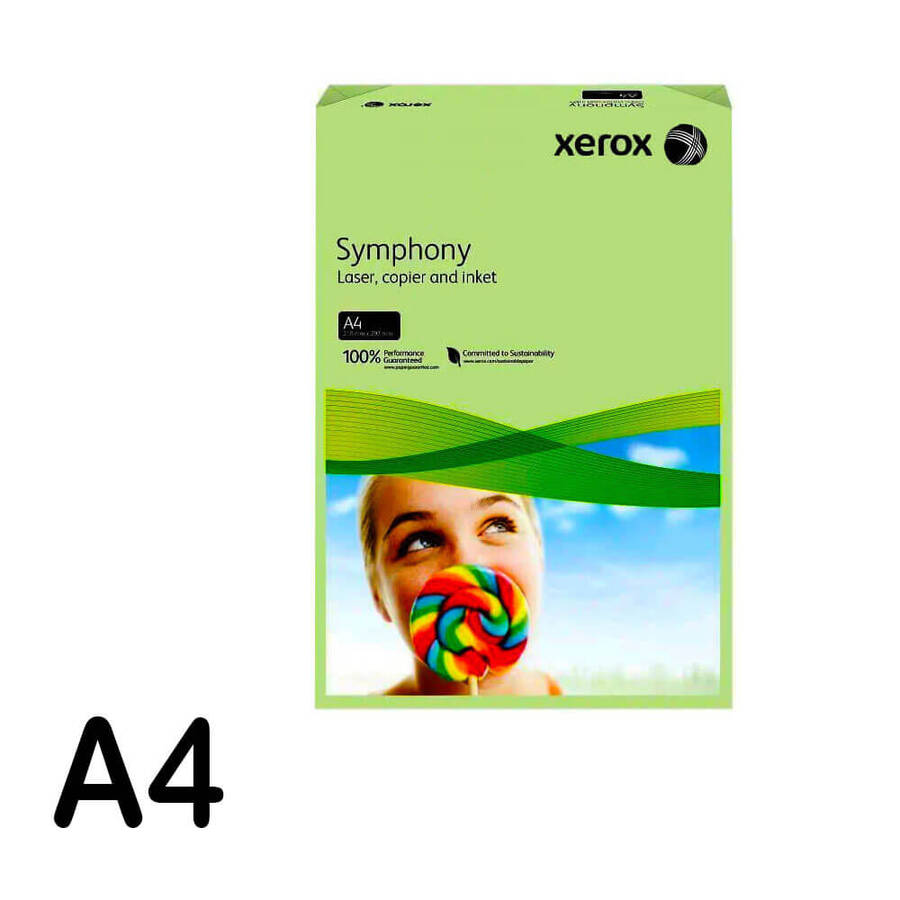 Xerox Fotokopi Kağıdı A4 80 gr Açık Yeşil Symphony 500'lü